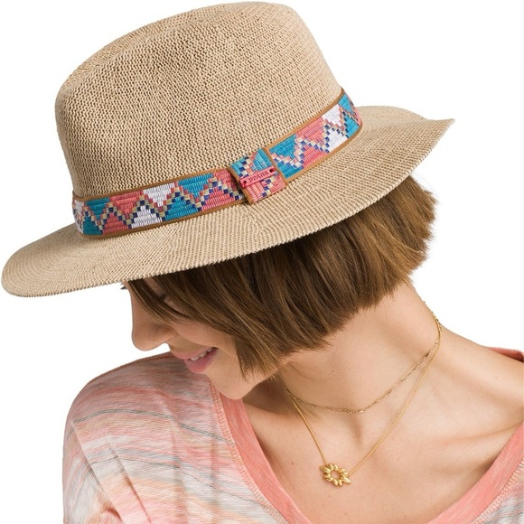 Prana Accessories - PrAna Cybil Knit Fedora Hat – Tan with Embroidered Band